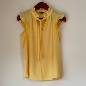 EUC Ann Taylor Yellow Ruffled Sleeveless Blouse